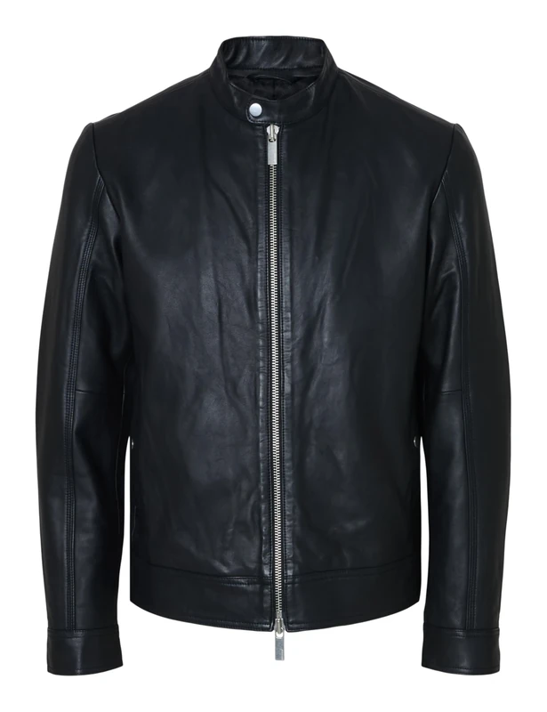 SELECTED HOMME Men's Slharchive Classic Leather Jacket W Noos, Black, M