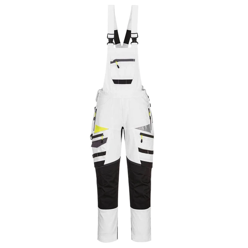 Portwest DX4 Work Bib and Brace for men, Color: White/Grey, Size: M, DX441WGRXXL