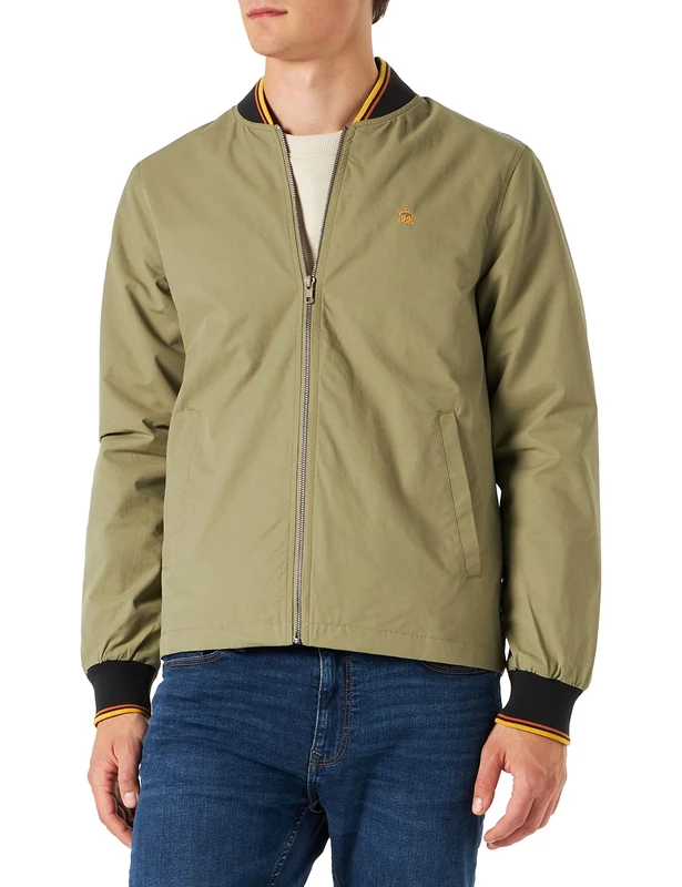 Merc of London Men's Egerton Bomber Jacket, Sage, X-Small - Image 1