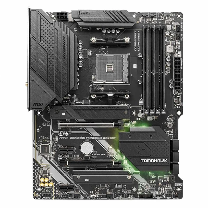 MSI MAG B550 TOMAHAWK MAX WIFI Motherboard, ATX, AM4 - AMD Ryzen 5000 Ready - DDR4 Boost 5100+MHz/OC, PCIe 4.0 & 3.0 x16 Slots, M.2 Gen4 & Gen3 Slots, 2.5G LAN, Wi-Fi 6E, Bluetooth 5.2
