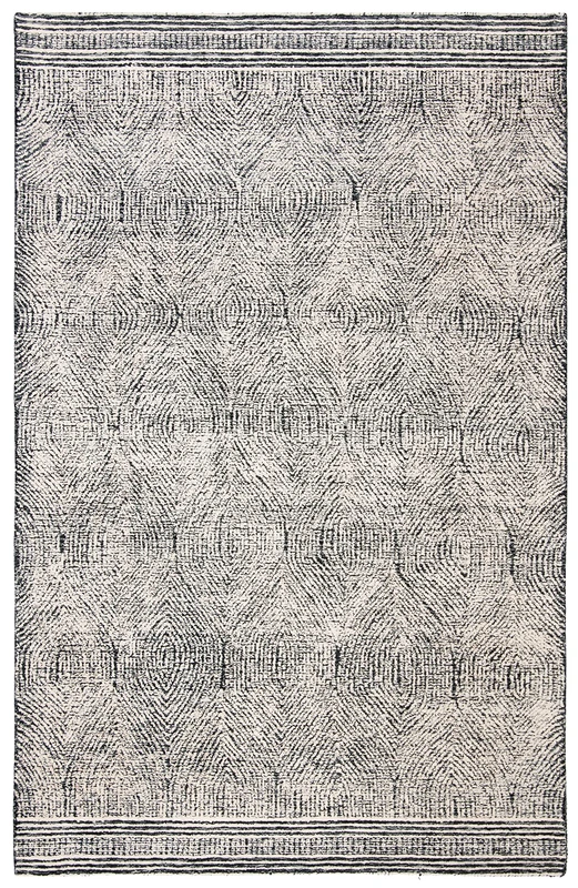 SAFAVIEH Contemporary Rug for Living Room, Dining Room, Bedroom - Abstract Collection, Short Pile, in Black and Ivory, 76 X 122 cm - Image 1
