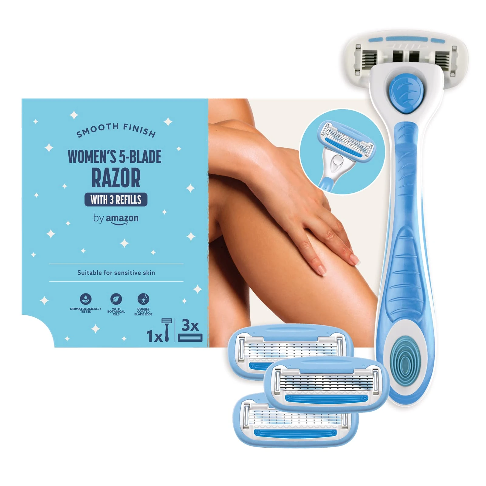 by Amazon Women's 5 Blade Razor + 3 Refills