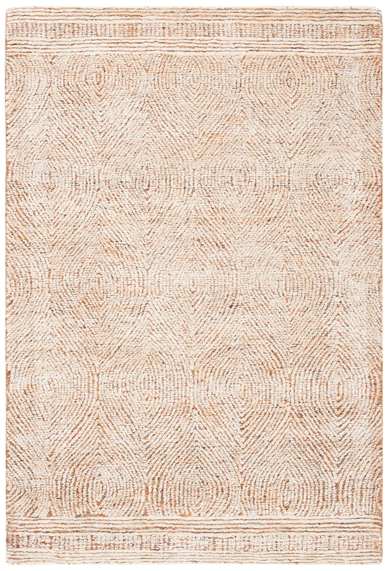 Safavieh Contemporary Rug for Living Room, Dining Room, Bedroom - Abstract Collection, Short Pile, in Ivory and Rust, 76 X 122 cm