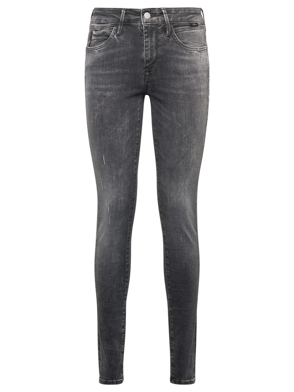 Mavi Women's Adriana Jeans, Dark Grey Distressed Glam, 24W x 32L