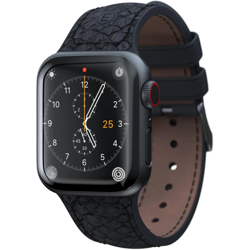 Njord Collections Salmon Leather Smartwatch Strap, Suitable for Apple Watch 40 mm/41 mm, Vegan Leather Watch Strap, Sustainable Material, Stylish Fashion Accessory, Grey - Image 1