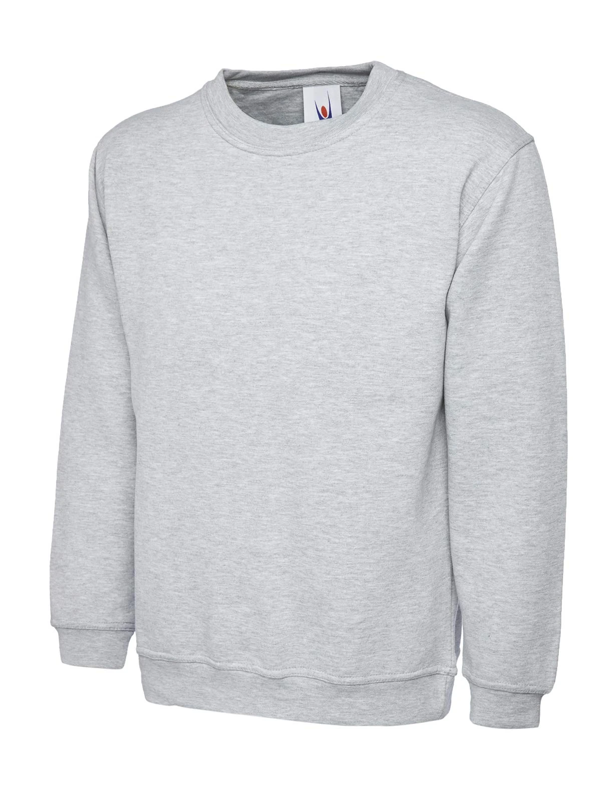 Mad Ink Plain Classic Crewneck Sweatshirt Jumper Top (L, Heather)