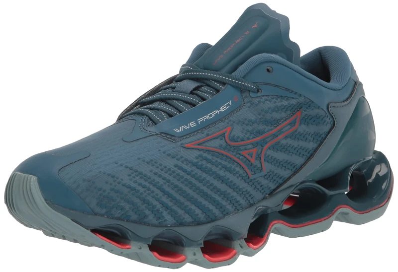 Mizuno Men's Wave Prophecy 12 Running Shoe, Forget Me Not/Soleil, 11.5