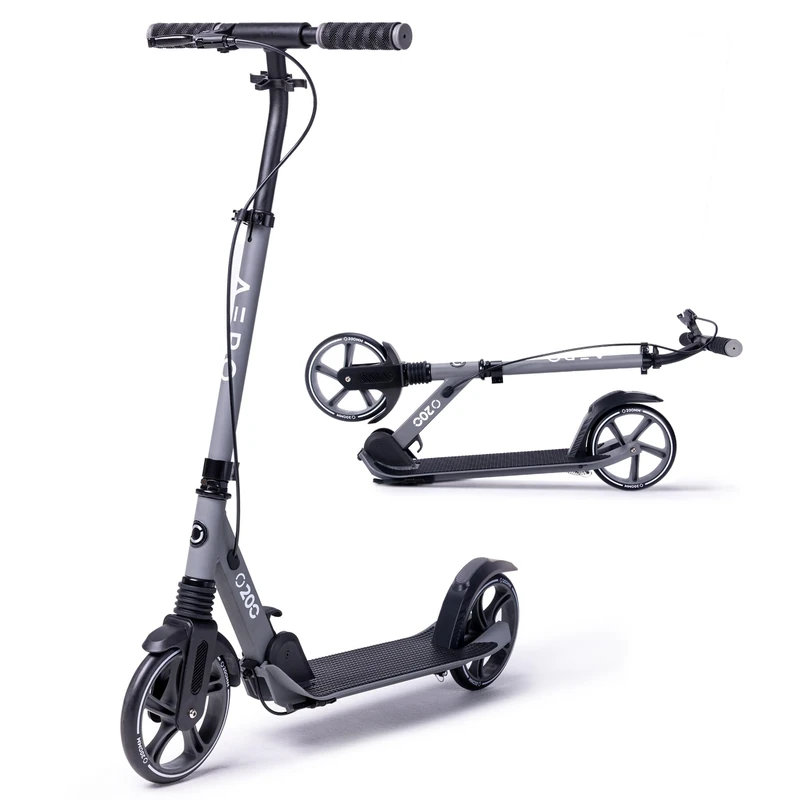 Aero Big Wheels Kick Scooter for Kids 8 Years Old, Teens 12 Years and up, Youth and Adults. Commuter Scooters with Hand Brake, Soft Rubber mat, Shock Absorption, Foldable and Height Adjustable.