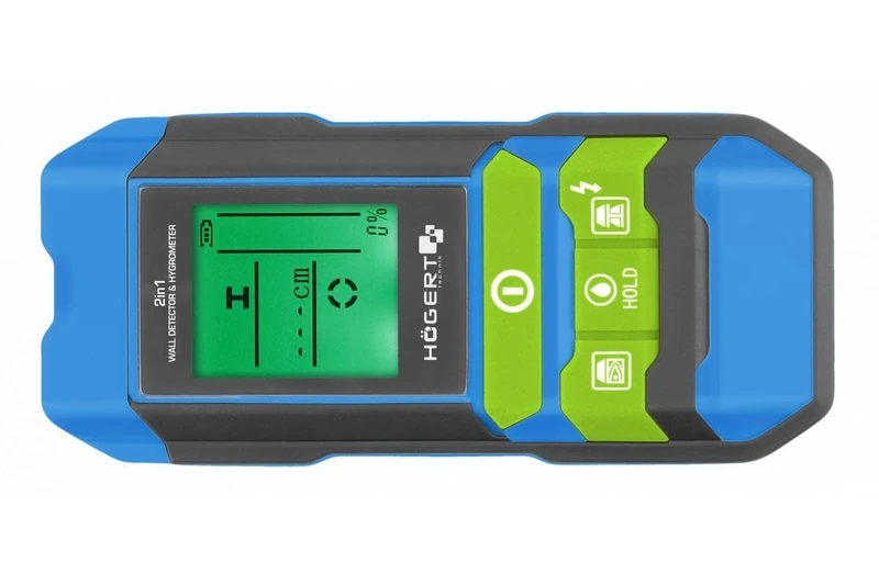 Högert Technik - Profile detector with hygrometer, detects live wires, metal and wooden parts, visual and acoustic alarm, robust housing, ergonomic, compact, HT4M341 - Image 1