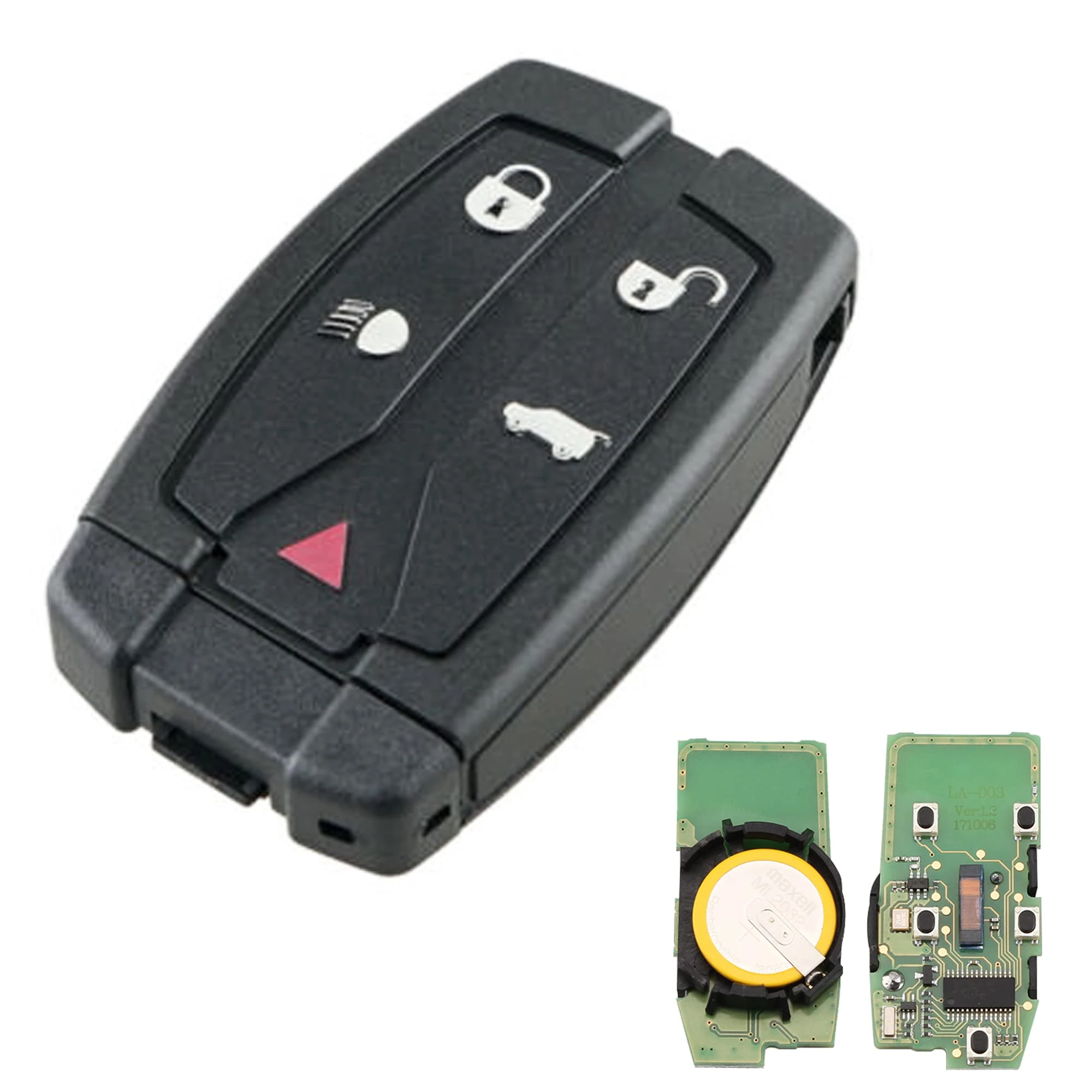 Heart Horse 5 Buttons 433 MHz Remote Car Key Fob Case Shell with ID46 Chip for Land Rover Freelander 2