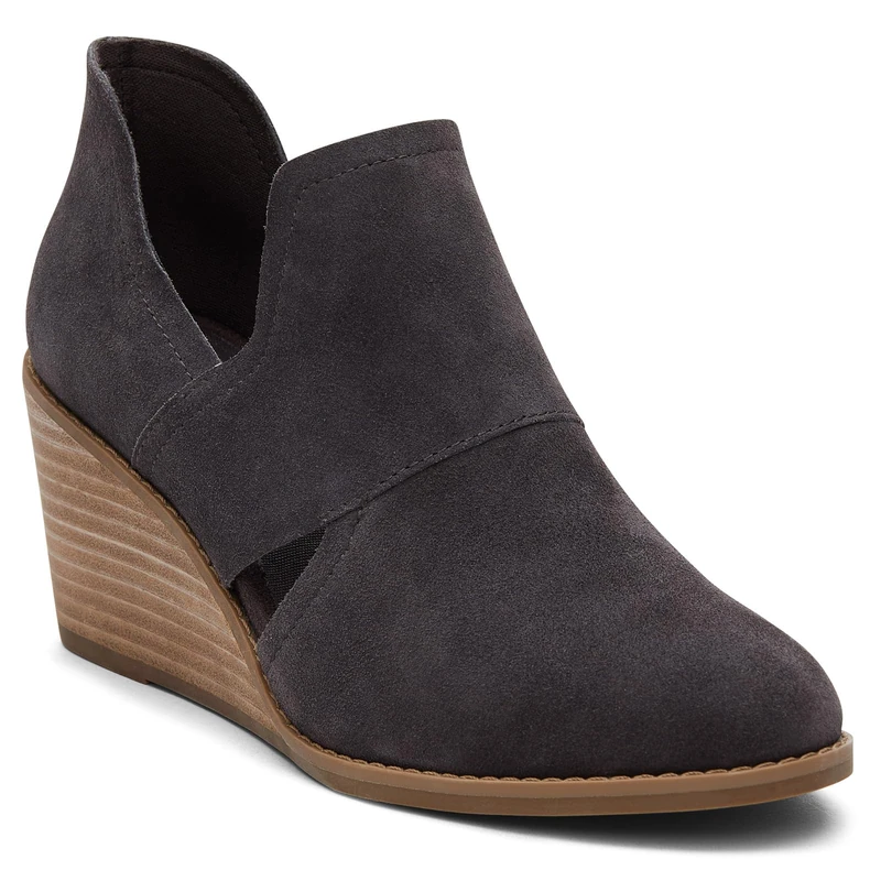 TOMS Women's Kallie Cutout Suede Boot, Pavement Grey