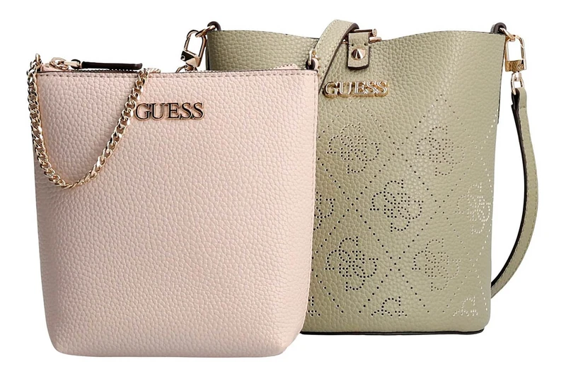 Guess Amara Girlfriend SAT Women's Bucket Bag, Sage, large