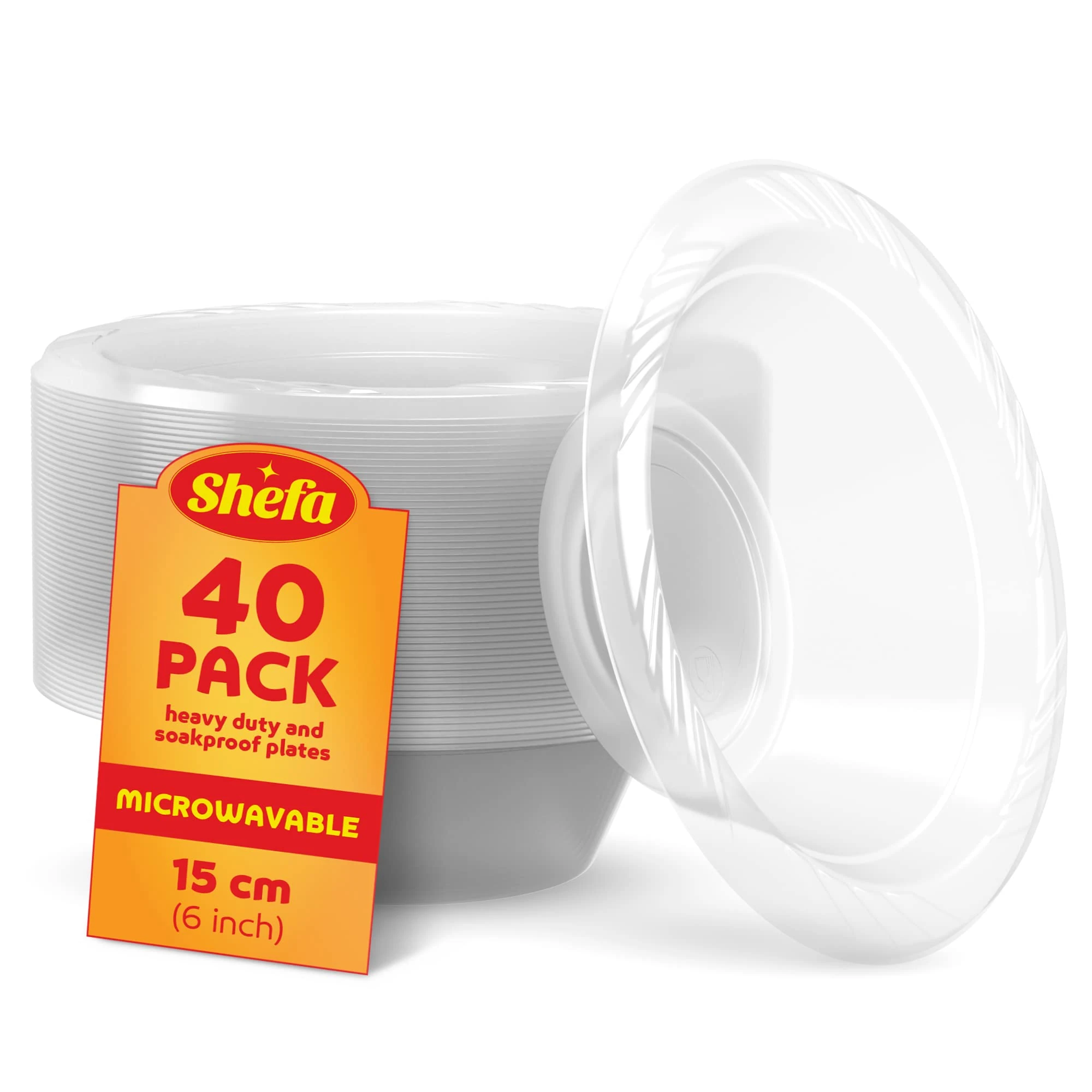 Shefa 40 Clear Bowls for Soup, Reusable & Washable Dinnerware, Microwave-Safe Crockery - Ideal Set for Birthday, Parties, Camping, Catering (12 oz Bowls, Transparent)…