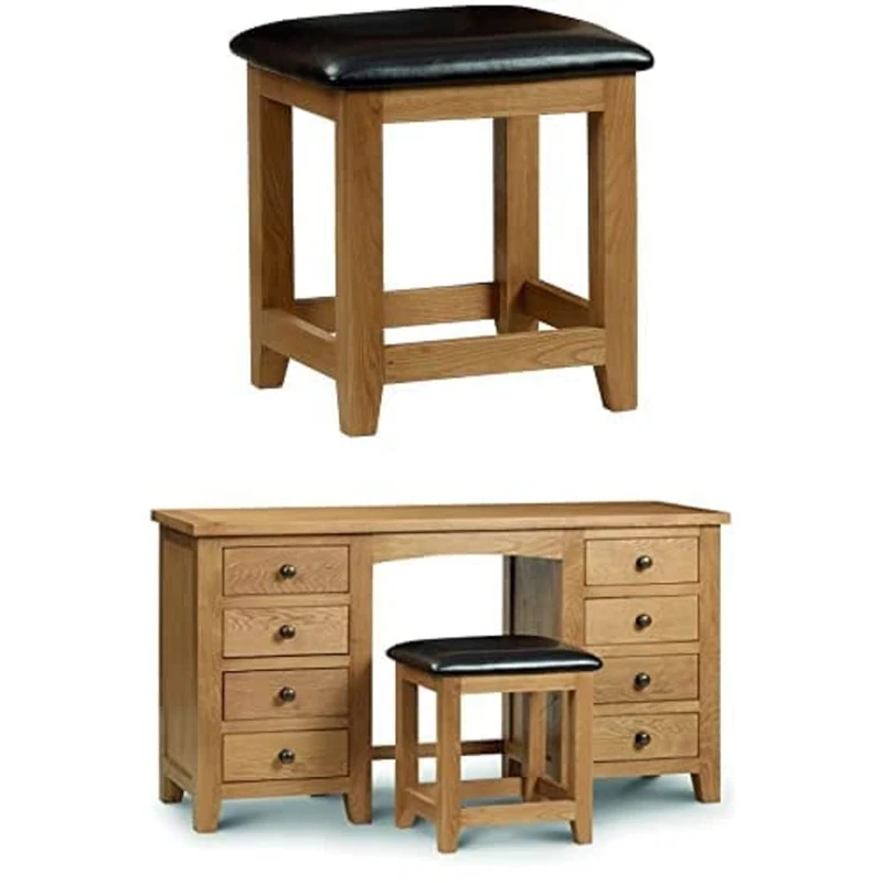 Julian Bowen Marlborough Twin Pedestal Dressing Table and Stool Bundle