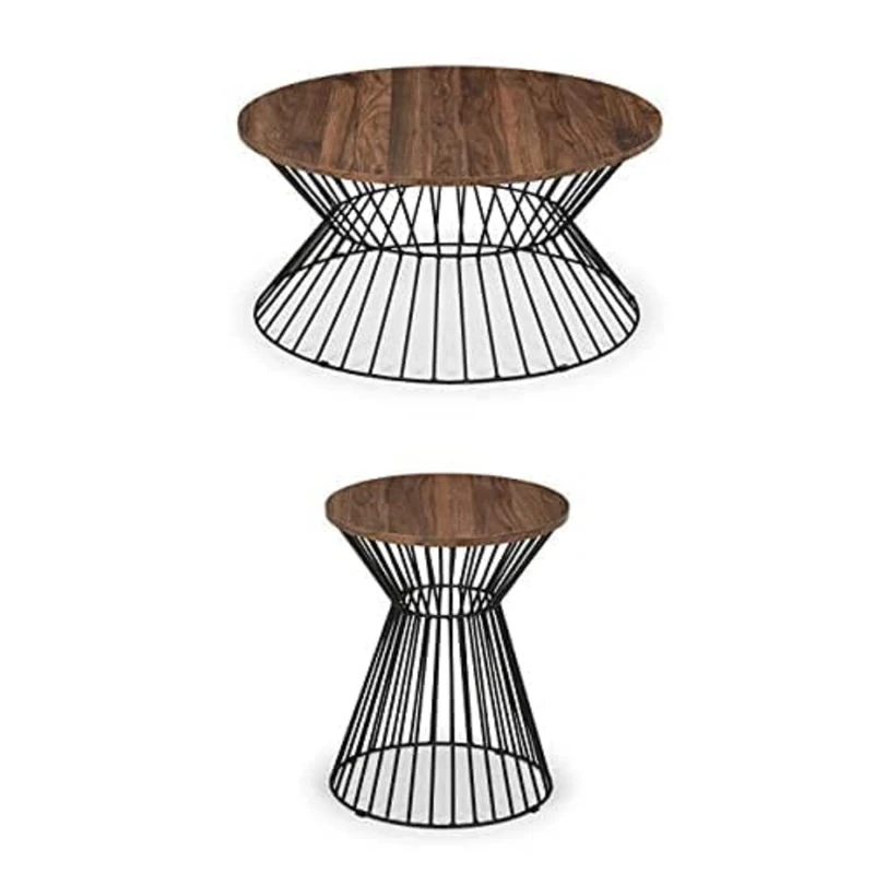 Julian Bowen Jersey Coffee Table and Lamp Table Bundle, Walnut