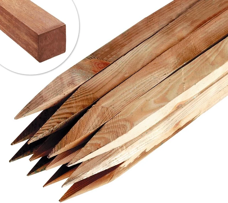 Garden Stakes 1.8 M Long, Wooden Stakes for Plant & Tree Support (Pack of 10) Pressure Treated Timber – 3.2 CM Thick Stakes by Circle of Trust Natural