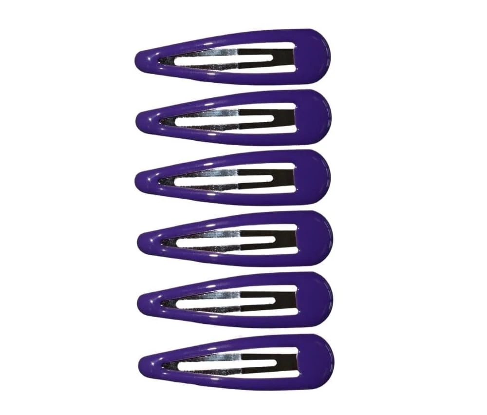 5cm Purple Bendies Sleepies Snap Clips Hair Clips Slides School Colours for Women Girls by Glitz4Girlz