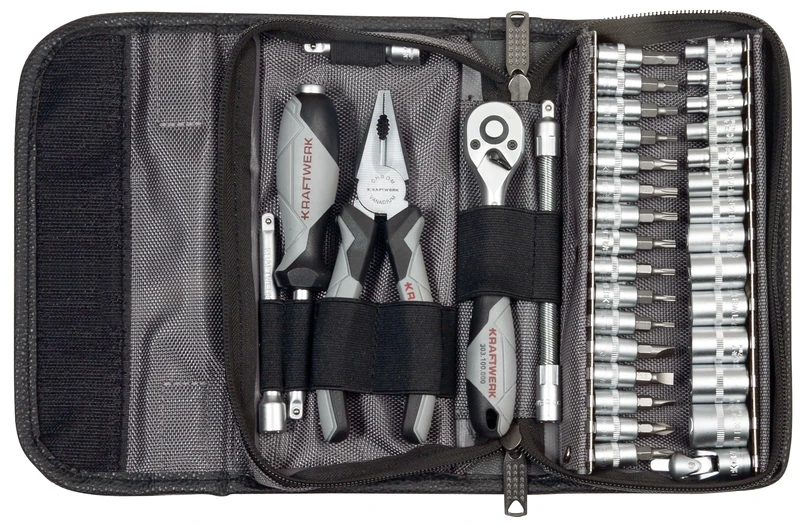 Kraftwerk Tool Set 36 Pieces | Tool Bag Filled with Socket Spanner Set 1/4 Inch and Reversible Ratchet | Tool Case with Combination Pliers Tool Set Item No.: 208.103.000 - Image 1