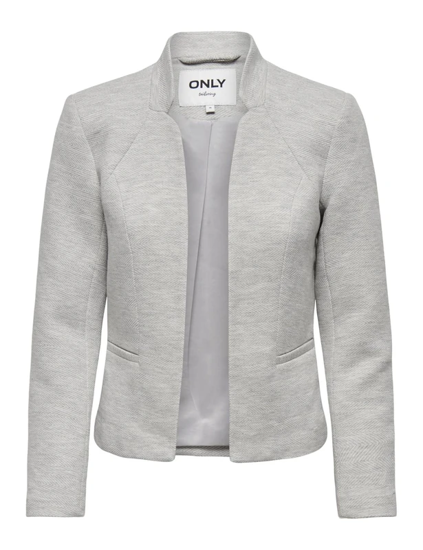 ONLY Women's Onladdy-Linea L/S Short CC TLR Blazer, Light Grey Melange/Detail: Melange., 10