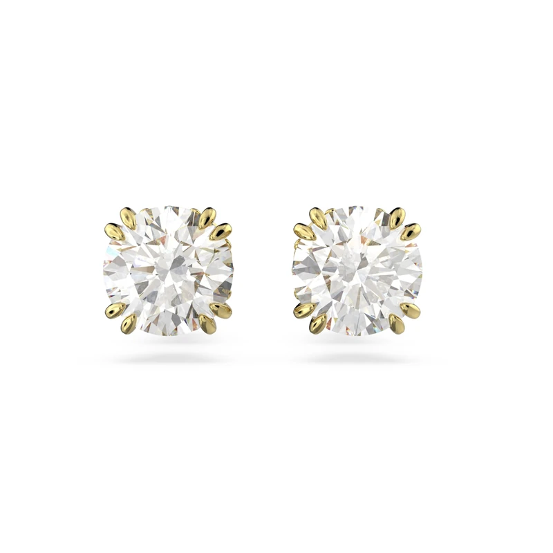 Swarovski Constella Earrings, White Brilliant Cut Crystals in a Gold Tone Plated Setting, from the Constella Collection