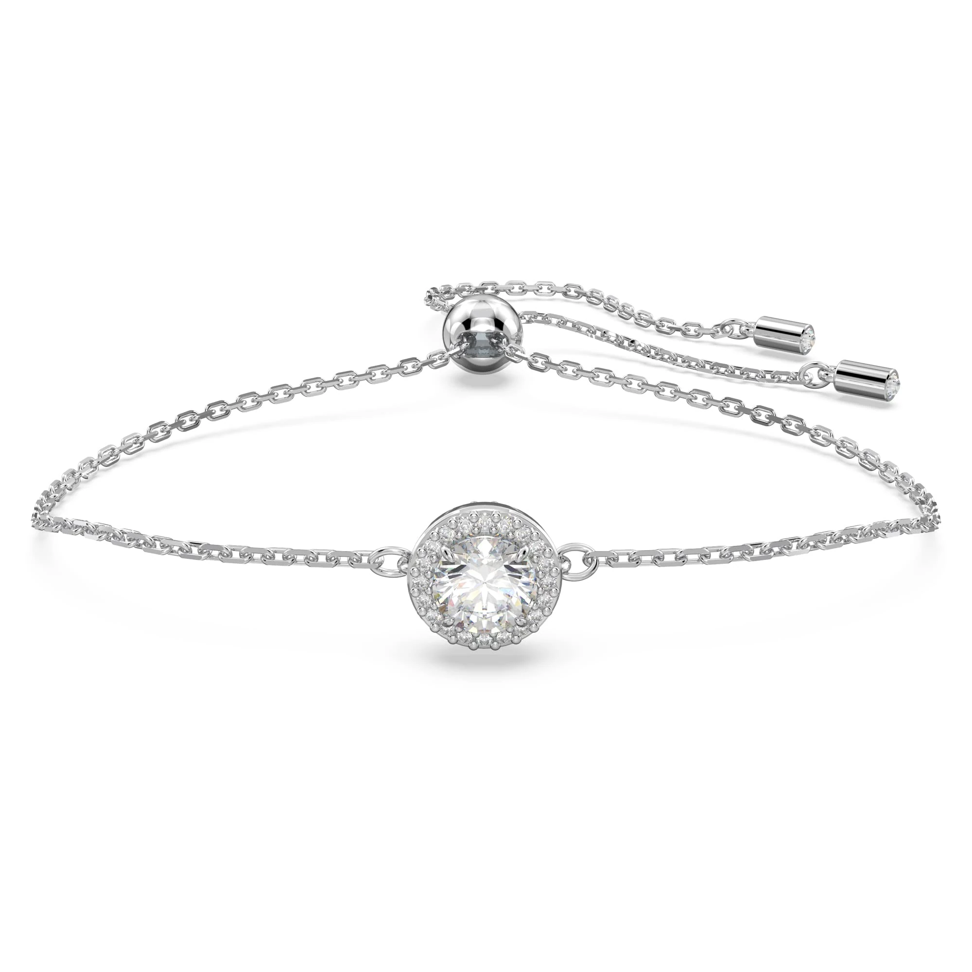 Swarovski Constella Bangle Bracelet, White Round Cut and Pavé Crystals in a Rhodium Plated Setting, from the Constella Collection