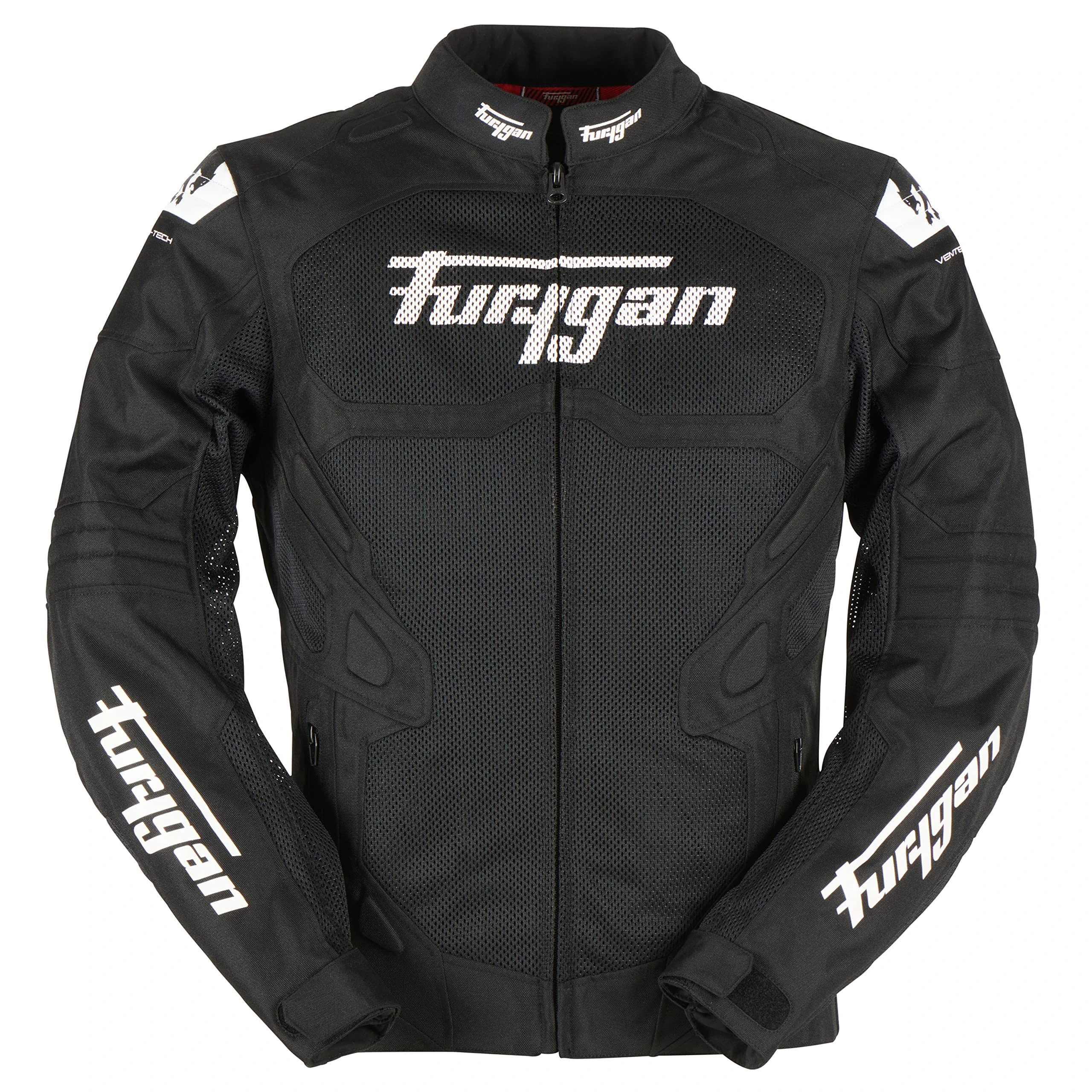 Furygan Men's Atom Vented EVO Jacket, Black-White, M