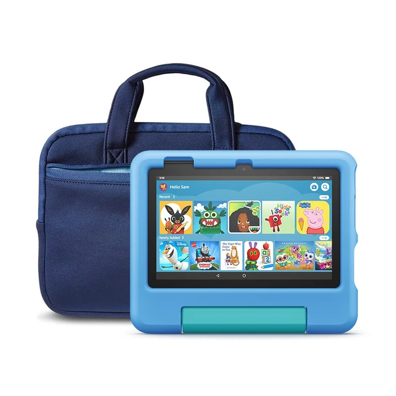 Fire 7 Kids tablet (16 GB, Blue) + NuPro Zipper Sleeve (Navy/Blue)