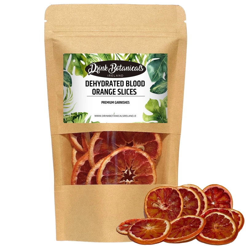 Drink Botanicals Ireland Dried Blood Orange Slices Wheels | 16+Slices | 100% Natural | For Cocktail Garnishing, Wreath, Cakes, Snacking, Infusions, Desserts | 1.76 oz, 50 Grams |Resealable Kraft Pouch