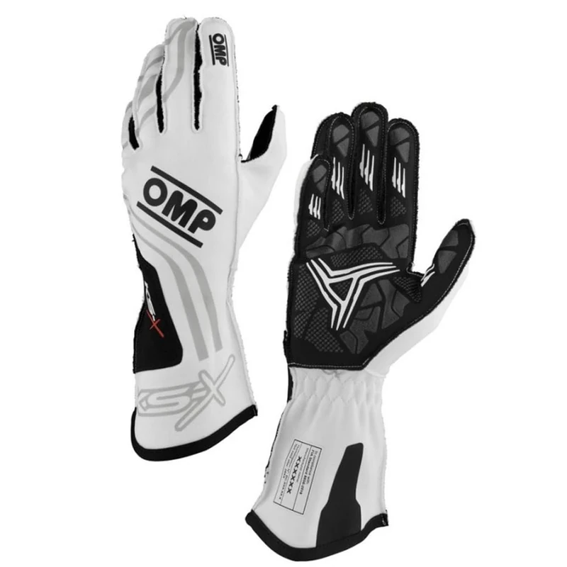 Ompracing Omp Kart Gloves Ks-X FIA 8877-2022 White, Size 006, Children