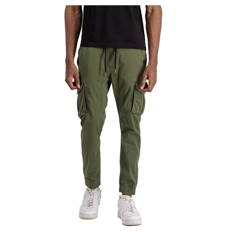 Alpha Industries Cotton Twill Jogger Casual Trousers for Men Dark Olive
