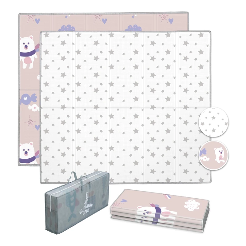 Baby Play Mat 180x200x1.5cm - Tummy Time Mat - XXL Large Size Baby Play Gym - Foldable Play Mat - Waterproof Foam Baby Play Mat Floor Mat For Kids Toddlers Children - Baby Mats For Floor Play