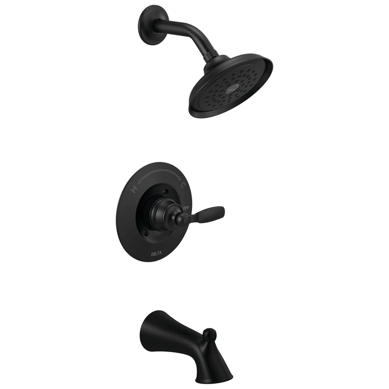 Delta T14432-BL Woodhurst Tub Shower Trim, Matte Black