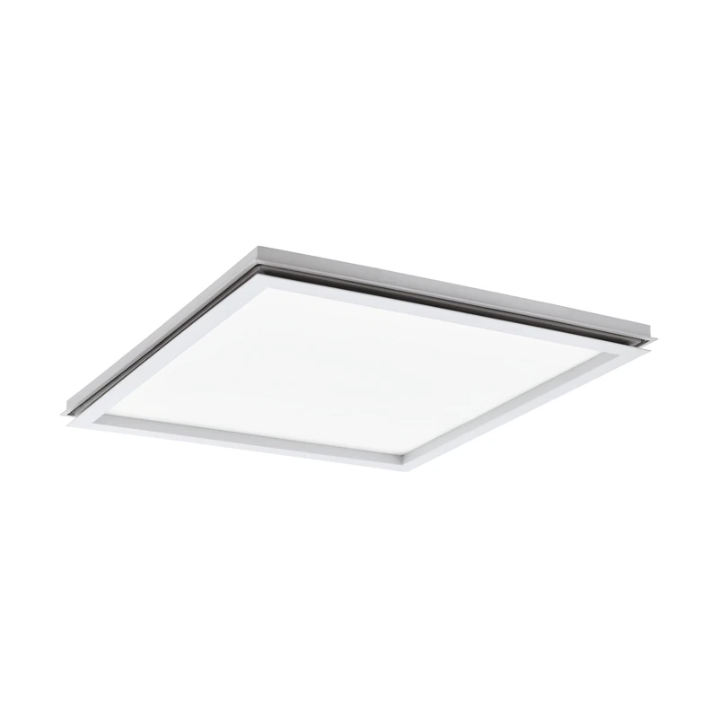 Eglo LED Flush Ceiling Light Lazaras, dimmable Lighting with Remote Control, Colour Changing (Warm, Neutral, Cool White, RGB) Living Room lamp Made of White Metal, Square Panel 18 inches