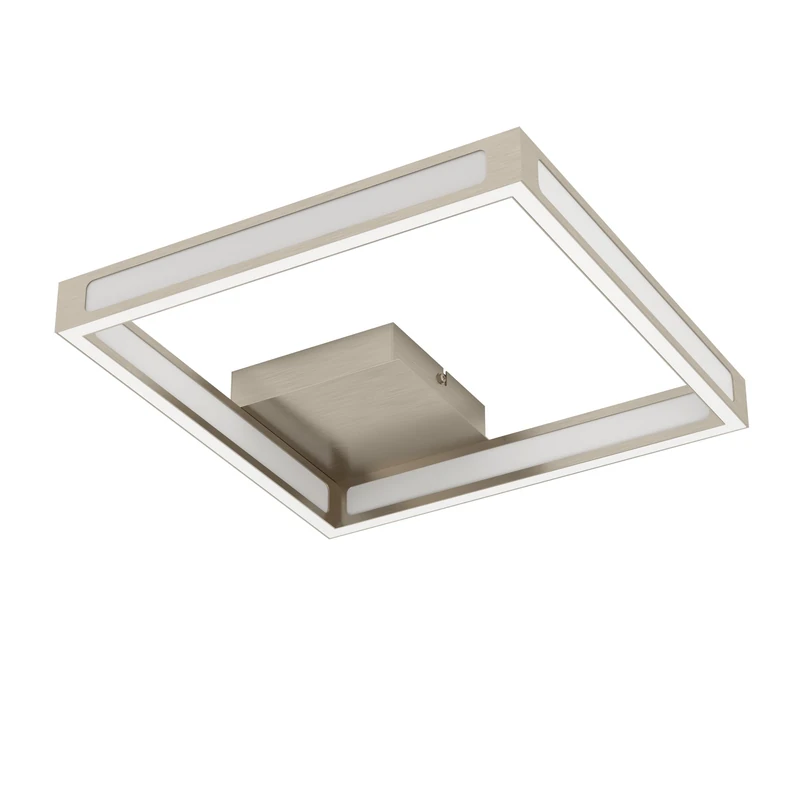 Eglo LED Flush Ceiling Light Altaflor, Minimalistic Lighting Made of Metal in Nickel matt and White Plastic, Warm White Square Kitchen lamp, 12 inches