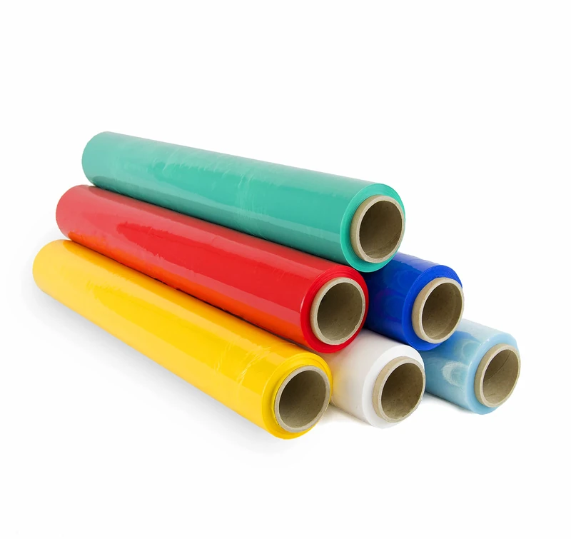 Wrapping Film, 50 cm Wide and Stretchable to 300 Metres in Length, Stretch Film Roll for Packaging, Film Colours Red, Green, Blue, Yellow, Transparent and White – Ophituria (6 Rolls)