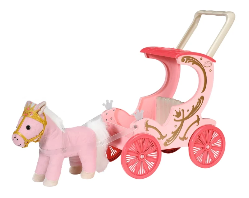 Baby Annabell Little Sweet Carriage & Pony 707210 - For Dolls Sized 36cm to 43cm for Toddlers - Carriage Includes Light Effects, Removable Handle/Harness - Batteries Required - Suitable from 1 Year