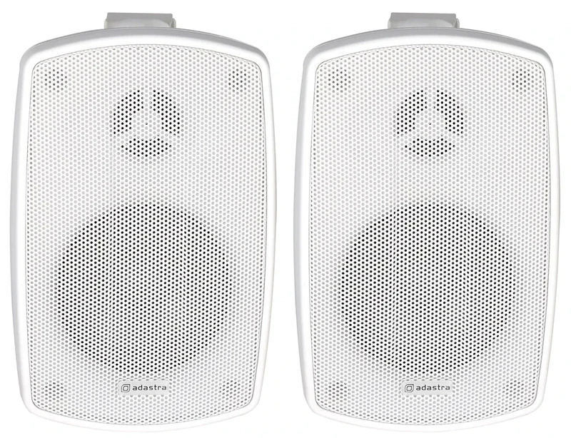 Adastra | Weather Resistant Indoor and Outdoor Full Range Speakers Supplied in Pairs, Patio Music, Garden Speakers, Kitchen or Bathroom Audio | 60W | 3" | White