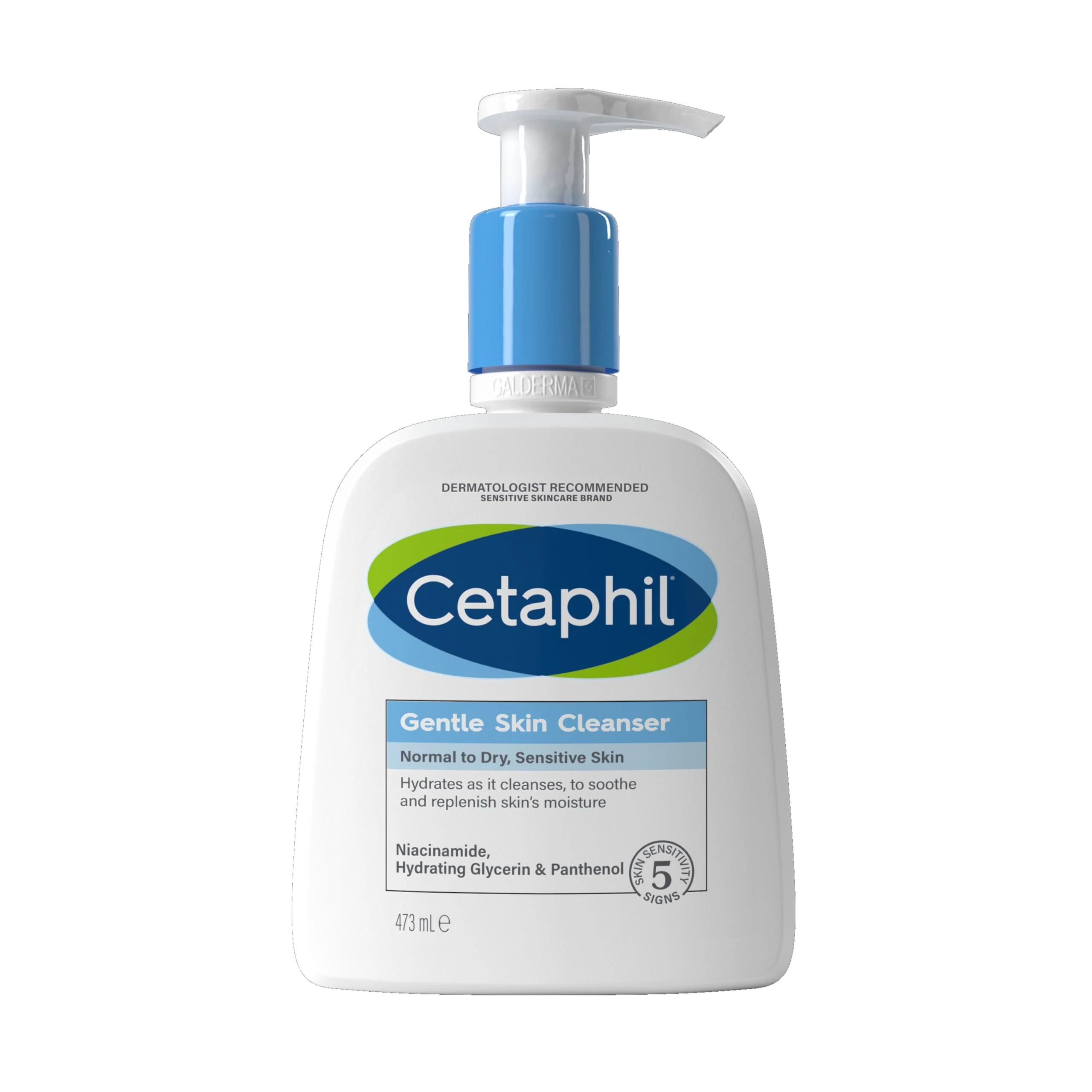 Cetaphil Gentle Skin Cleanser, 473ml, Face & Body Wash, For Normal To Dry Sensitive Skin, With Niacinamide & Glycerin, Soap Free, Packaging May Vary