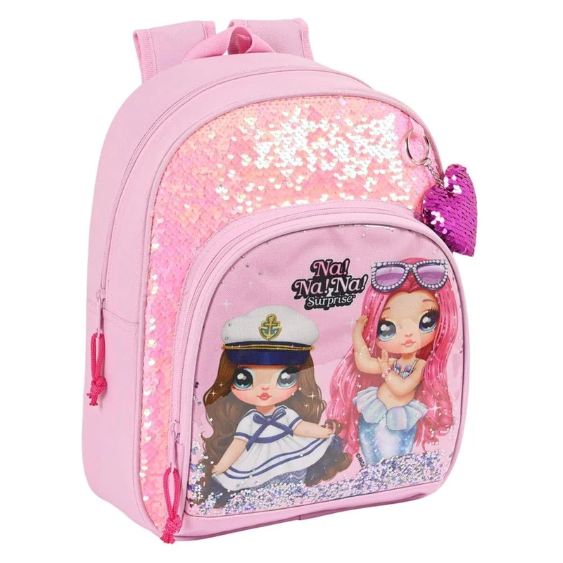 SAFTA Unisex Kid's Adapt Children's Backpack Adapt.Trolley Nanana Sparkles 28X34X10Cm, Multicoloured, Estándar