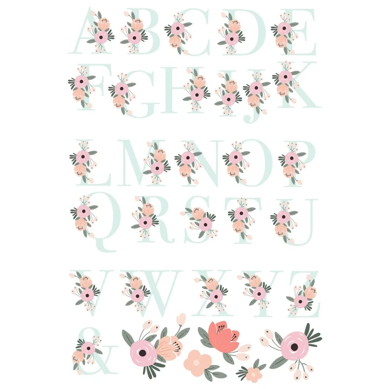 Giant Repositionable Floral Monogram Sticker - Image 1