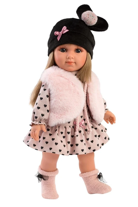 Llorens 1053540 Elena Doll with Blonde Hair and Blue Eyes, Fashion Doll with Soft Body, Includes Trendy Outfit and Hat, 35 cm