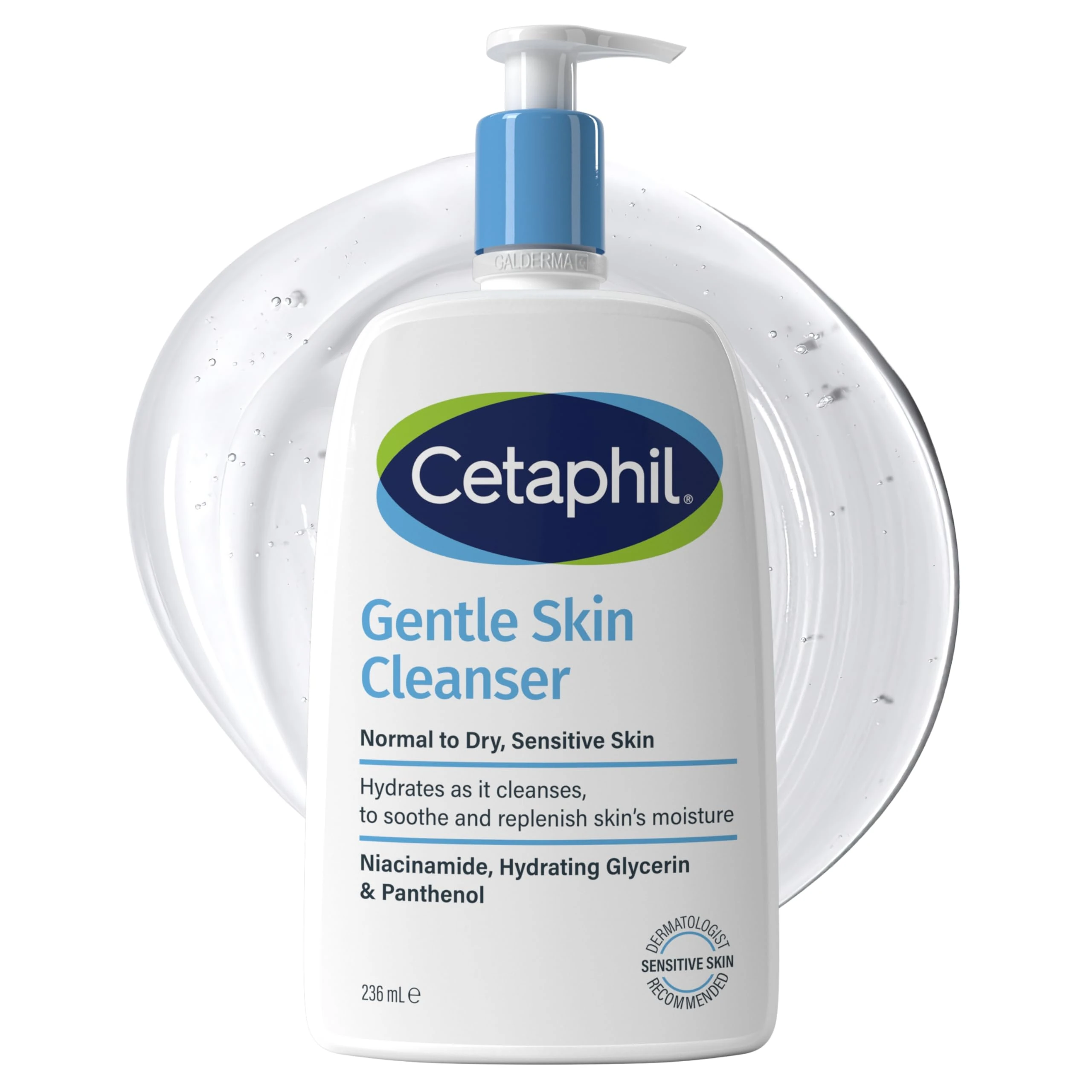 Cetaphil Gentle Skin Cleanser, 236ml, Face & Body Wash, For Normal To Dry Sensitive Skin, With Niacinamide & Glycerin, Soap Free, Packaging May Vary