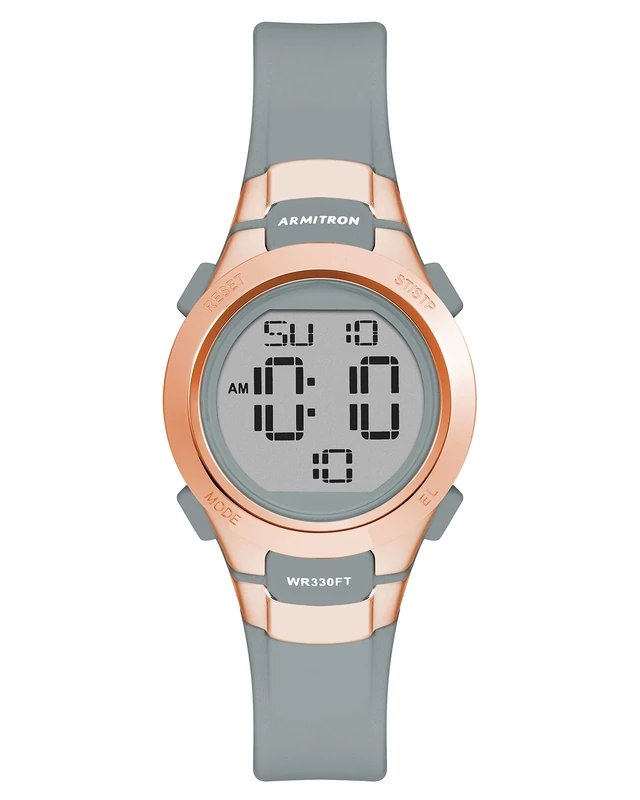 Armitron Sport Chronograph Watch - Grey Resin, Rose Gold, Resistant