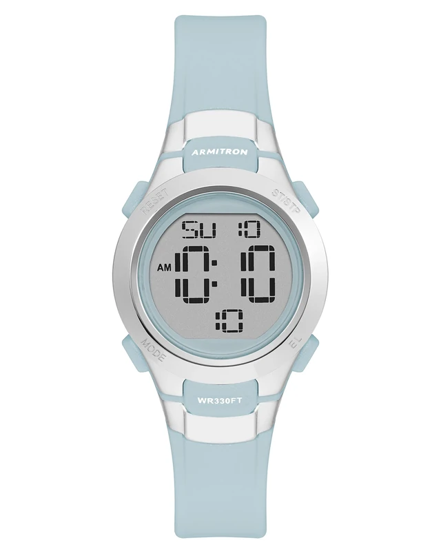Armitron Sport Women's Digital Chronograph Resin Strap Watch, Light Blue