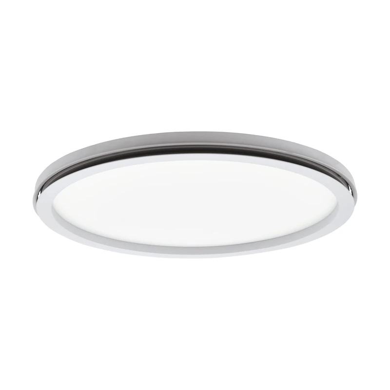 Eglo LED Flush Ceiling Light Lazaras, dimmable Lighting with Remote Control, Colour Changing (Warm, Neutral, Cool White, RGB) Living Room lamp Made of White Metal, LED Panel Ø 18 inches