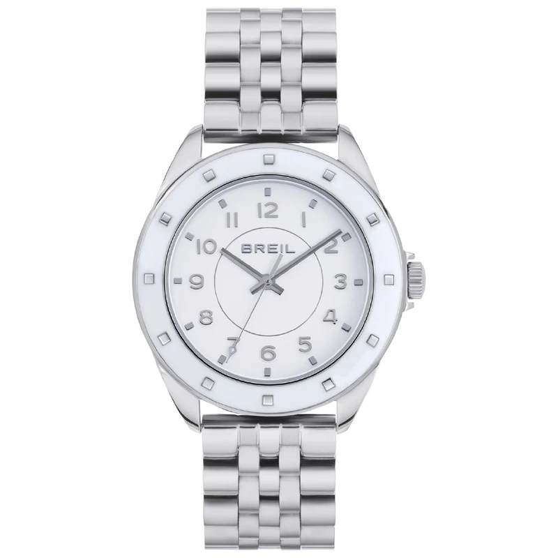 Breil Hyper Collection Watch Analogue Dial Time Only Movement 3H Quartz Steel Strap for Women, Silver, Taglia Unica, Modern, Casual