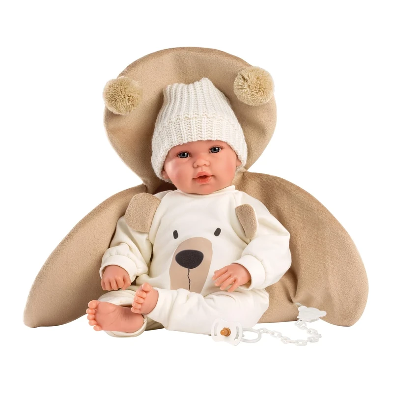 Llorens - Doll RN Newborn Crying 36 Cm Brown Bear Soft Touch 40 Cm, Multicolor (63645)