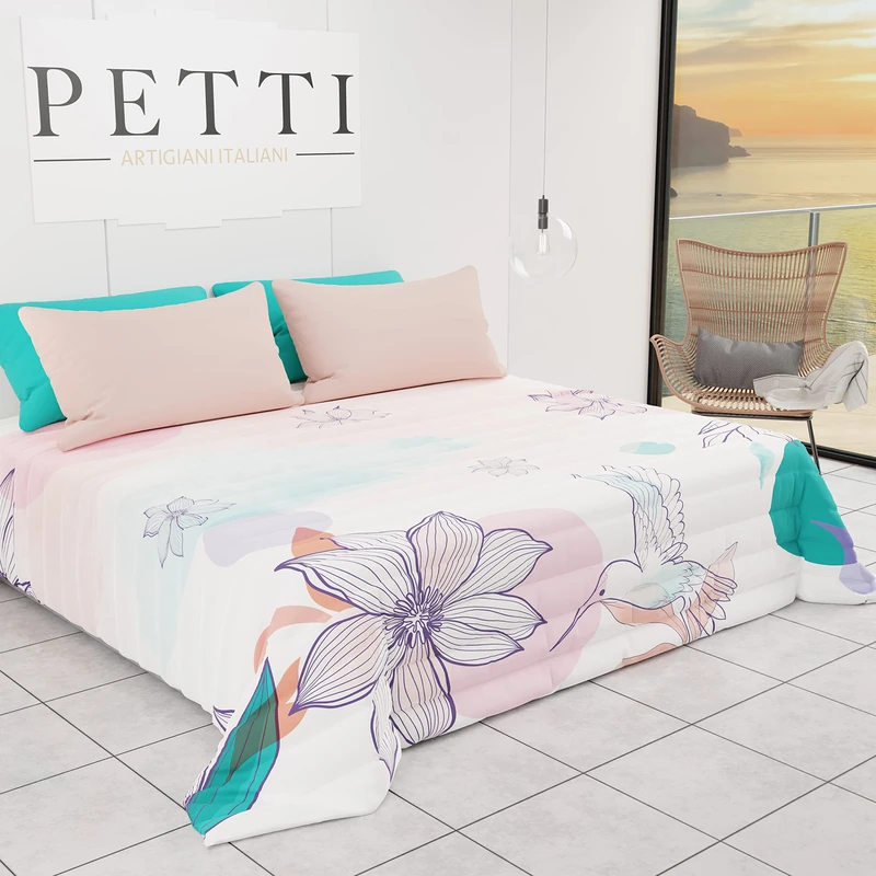 PETTI Artigiani Italiani - Aesthetics 02 Spring/Summer Single Bed Cover, 100% Hypoallergenic, Microfibre, 100% Made in Italy - Image 1