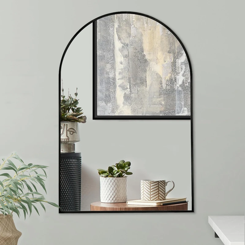 Americanflat Framed Arched Mirror 20x30 - Black Wall Mirror Bathroom, Entryway Hall, Living Room, Bedroom - Curved Arch Mirror (MIRARC1929BLK)