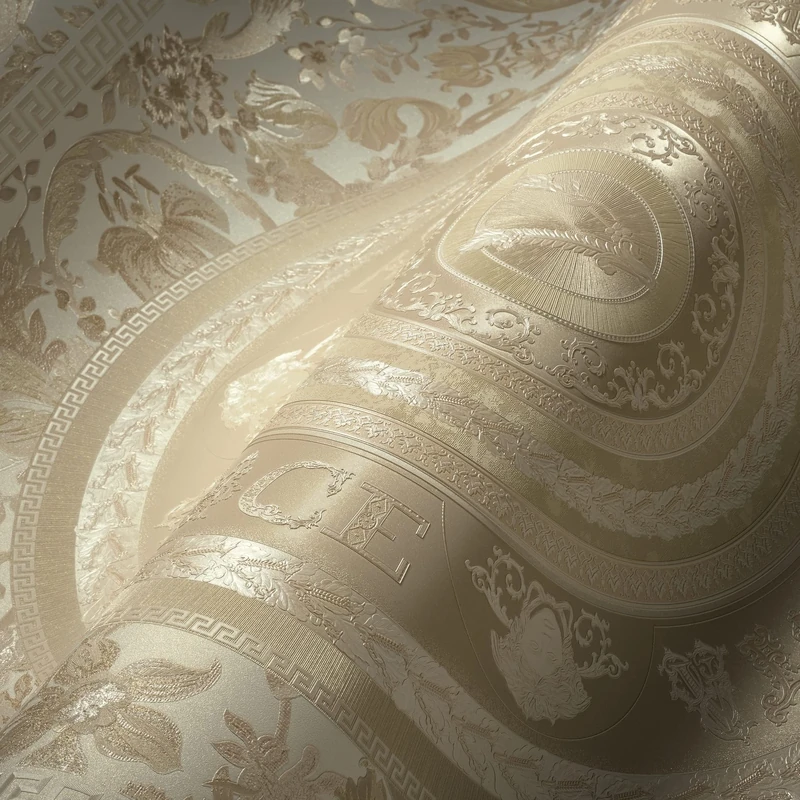 A.S. Création Wallpaper Luxury Floral Wallpaper 387053 Beige Cream White Circles 10.05 x 0.70 m Made in Germany